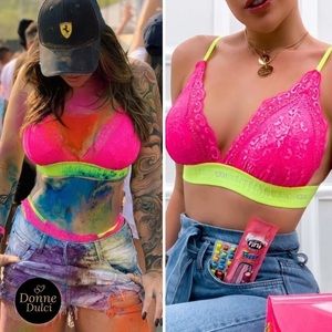 Make Memories Neon Bralette & cheeky panty set